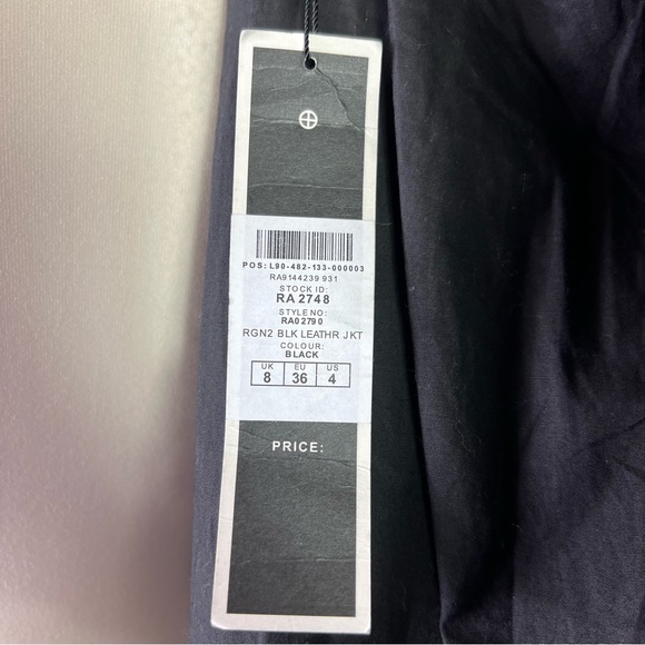 Religion Black Studded Soft Lamb Leather Biker Jacket UK Size 8 XS New - Picture 9 of 11